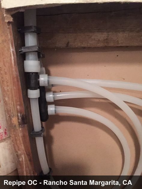 Repipe project photo - Rancho Santa Margarita, CA home pipes before or after replacement by Repipe OC