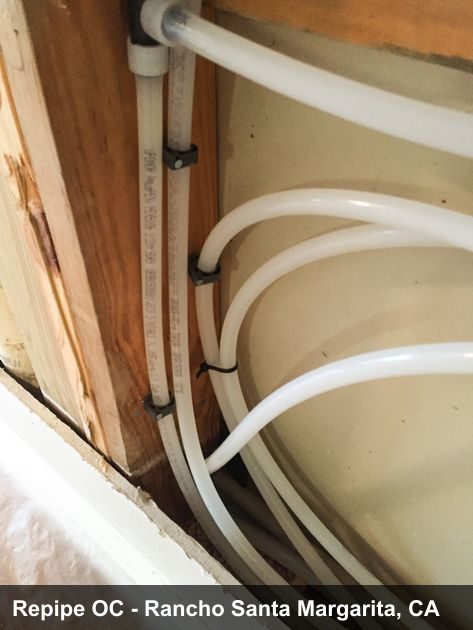 Repipe project photo - Rancho Santa Margarita, CA home pipes before or after replacement by Repipe OC