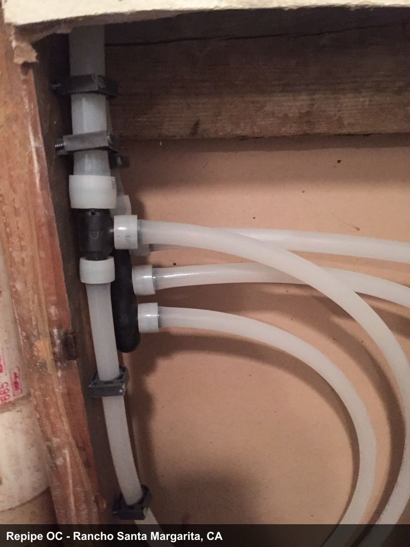 Repipe project photo - Rancho Santa Margarita, CA home pipes before or after replacement by Repipe OC
