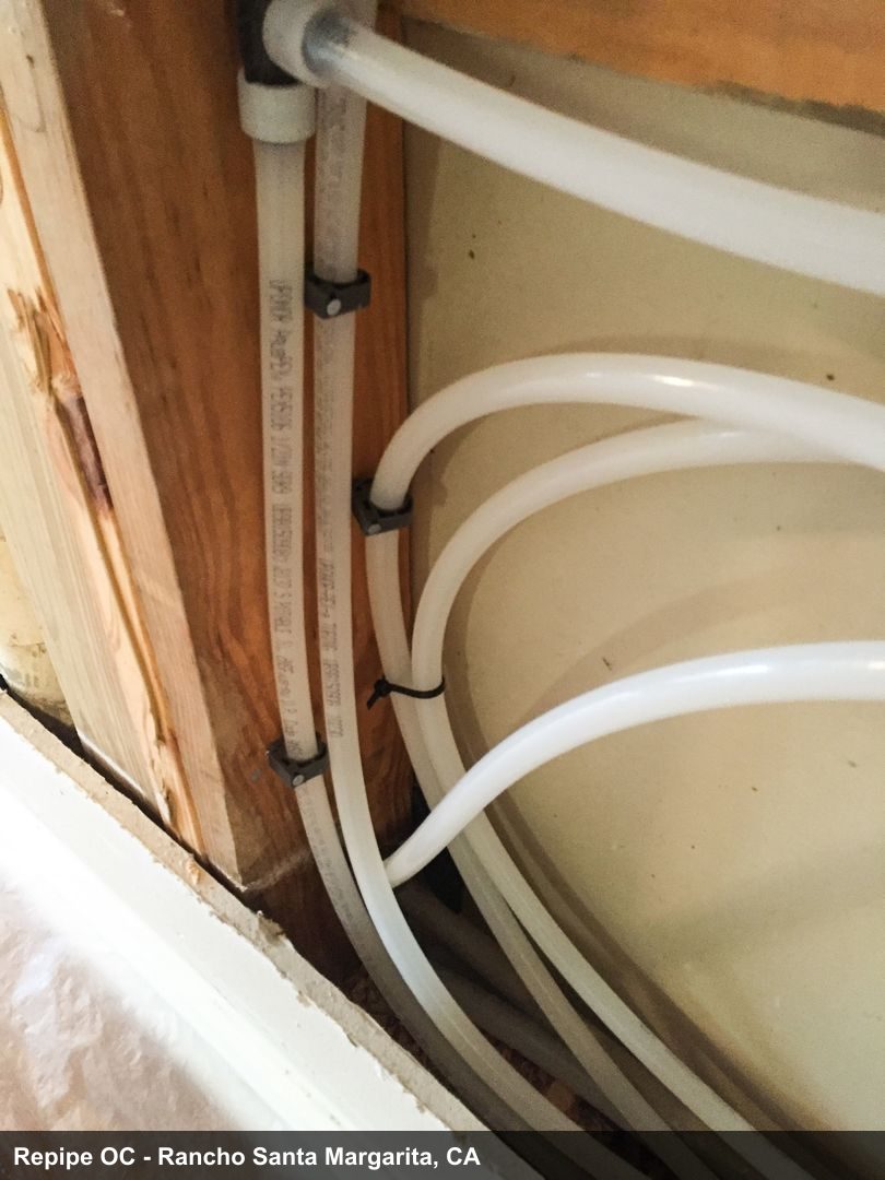 Repipe project photo - Rancho Santa Margarita, CA home pipes before or after replacement by Repipe OC